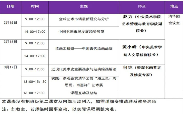 艺术品投资鉴赏研修班3月15-17日清华科技园开课